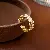 Wholesale Real Gold Electroplated Zircon Bow Open Ring Supply - Ring - Zircon Gold Open