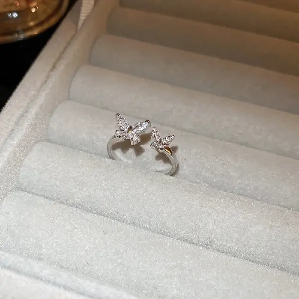 Ring - Zircon Butterfly Opening,tkmbeautysupply.com
