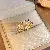 Wholesale Real Gold Electroplated Zircon Bow Open Ring Supply - 24# ring-gold