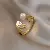 Wholesale Real Gold Electroplated Zircon Bow Open Ring Supply - 39# Ring-Golden Pearl Doudou Yuanbao
