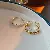 Wholesale Real Gold Electroplated Zircon Bow Open Ring Supply - 41# ring-gold chain double layer (set of two)