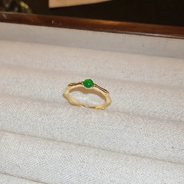 Ring - diamond-encrusted bamboo opening,tkmbeautysupply.com