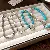 Crystal Round Plate Multi-layered Bracelet Wholesale Supply - Beaded Turquoise Blade Chain Bracelet (Set of Four)