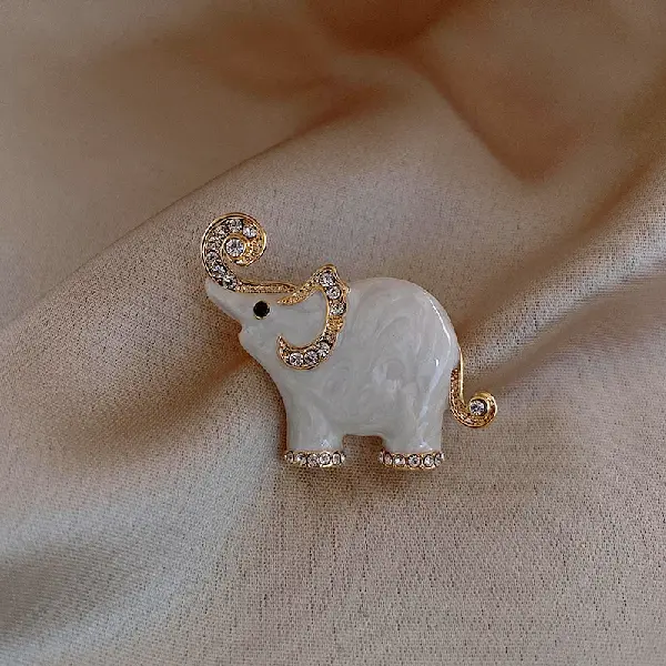 Diamond Elephant Brooch,tkmbeautysupply.com