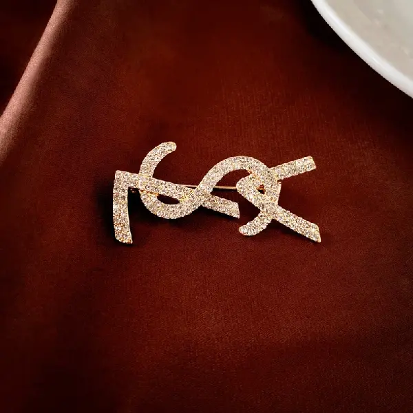 Gold-Diamond VSL Brooch,tkmbeautysupply.com