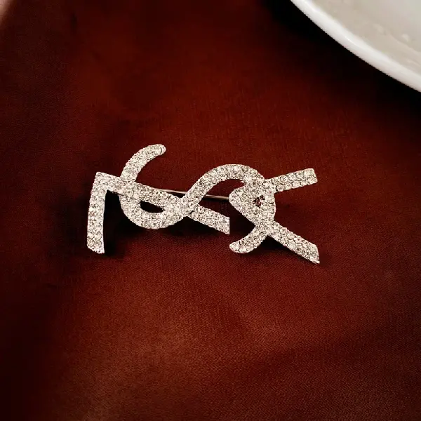 Silver-Diamond VSL Brooch,tkmbeautysupply.com