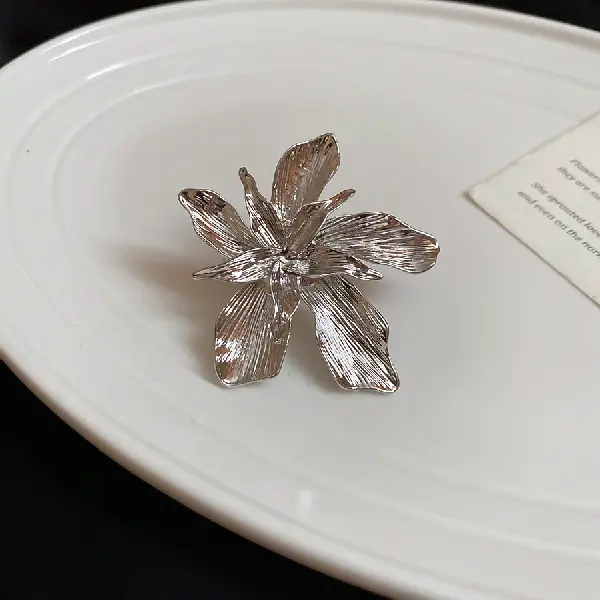 9# Silver Flower-Open Ring,tkmbeautysupply.com