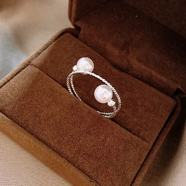 21# pearl plain ring open multi-layer ring (6mm),tkmbeautysupply.com