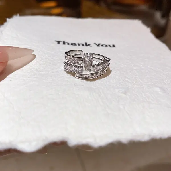 36# silver-simple open ring,tkmbeautysupply.com