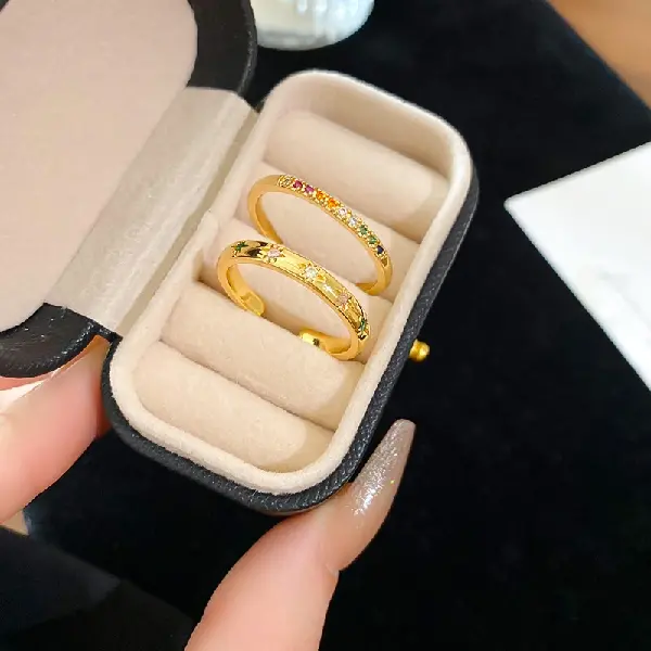 17# colored zircon open ring (set of two),tkmbeautysupply.com