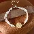 Beaded Zirconia Star Pearl Bracelet Wholesale Supply - Bracelet-gold-white