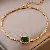 Wholesale Gold Electroplated Diamond Oval Butterfly Bracelet Supply - 18-Environmental protection-Alloy emerald geometric diamond bracelet