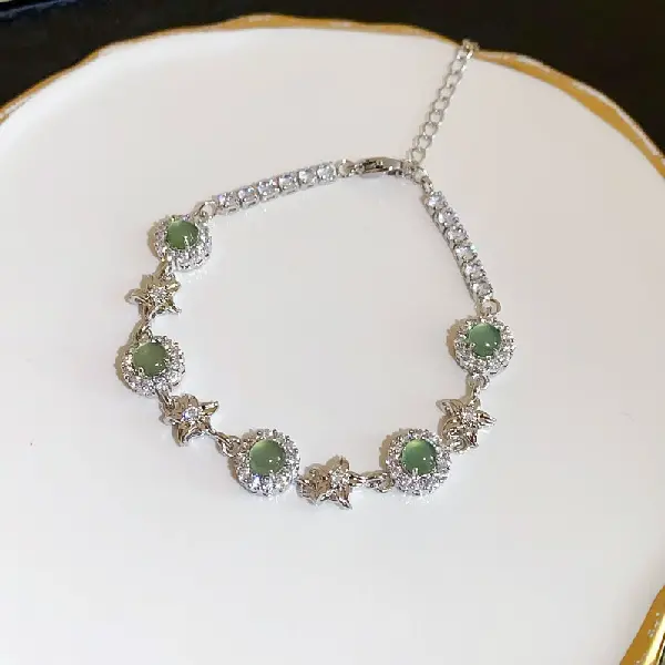 21-Zircon round flower starfish bracelet,tkmbeautysupply.com