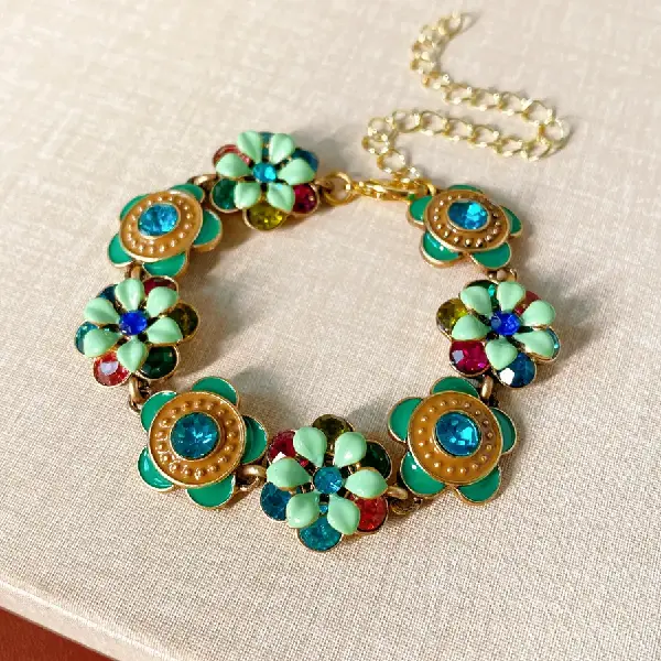 Bracelet-gold-green,tkmbeautysupply.com