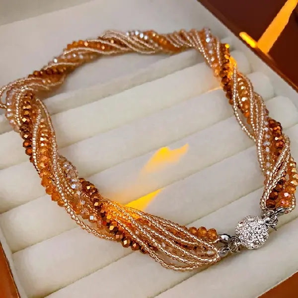 Necklace - coffee color,tkmbeautysupply.com