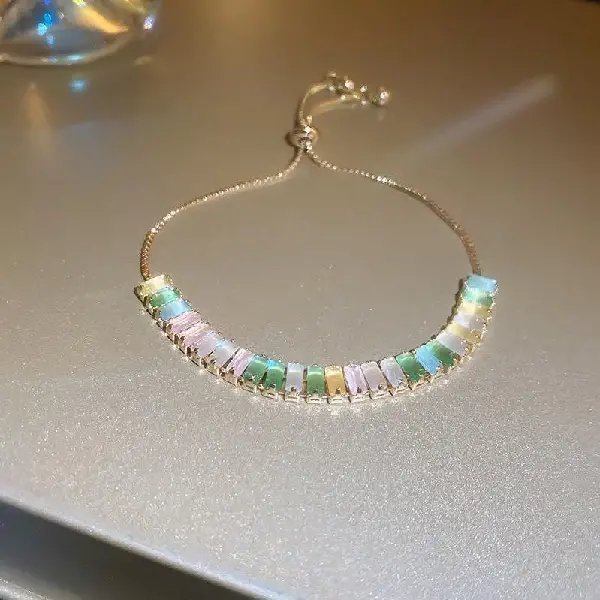 Bracelet-gold-color rectangular,tkmbeautysupply.com