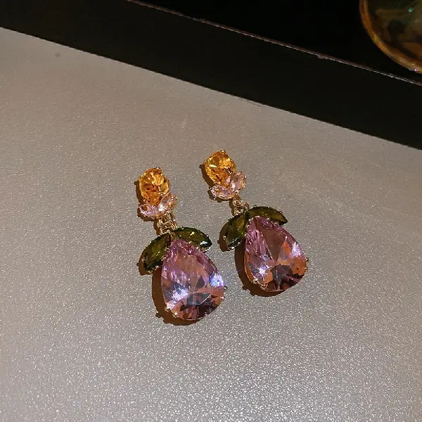 5# Silver Needle-Contrast Color Zircon Flower Water Drops,tkmbeautysupply.com