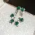 Medieval Vintage Diamond-encrusted Drop Earrings Necklace Light Luxury Niche Clavicle - 11# Silver Needle-Diamond Square Tassel Stud Earrings