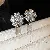 Medieval Vintage Diamond-encrusted Drop Earrings Necklace Light Luxury Niche Clavicle - 13# silver needle-flower inlaid with diamonds and drop pearls