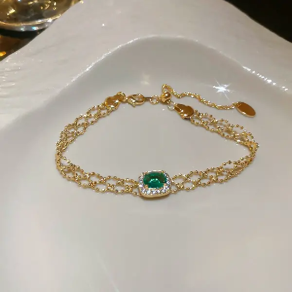 16# bracelet-square oval zircon,tkmbeautysupply.com