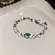 Medieval Vintage Diamond-encrusted Drop Earrings Necklace Light Luxury Niche Clavicle - 18# bracelet-square oval zircon