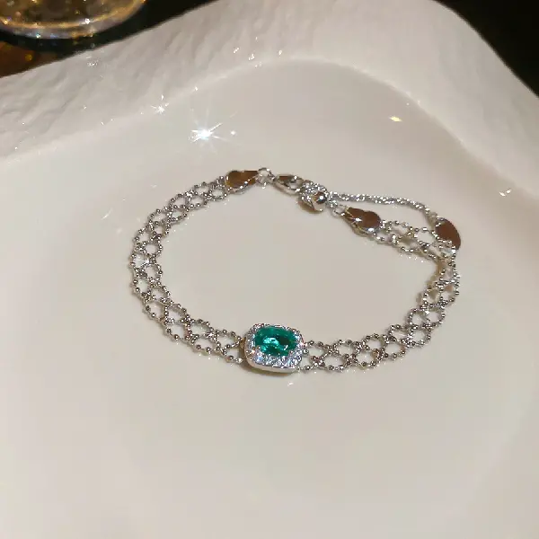 18# bracelet-square oval zircon,tkmbeautysupply.com