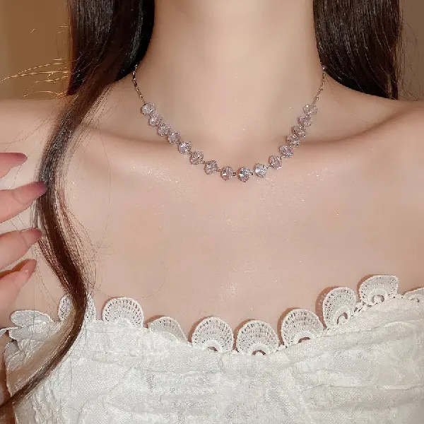 21# Necklace-Zircon Oval,tkmbeautysupply.com