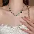 Medieval Vintage Diamond-encrusted Drop Earrings Necklace Light Luxury Niche Clavicle - 23# necklace - zircon oval