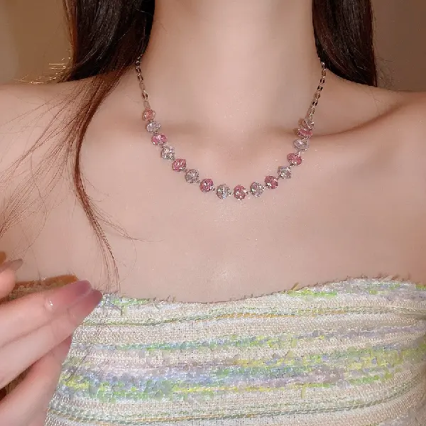 25# Necklace-Zircon Oval,tkmbeautysupply.com