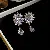 Medieval Vintage Diamond-encrusted Drop Earrings Necklace Light Luxury Niche Clavicle - 34# Silver Needle-Zircon Water Drop Flower