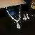 Medieval Vintage Diamond-encrusted Drop Earrings Necklace Light Luxury Niche Clavicle - 38# necklace earrings-diamond cross drop V-shaped tassel two-piece set
