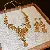 Medieval Vintage Diamond-encrusted Drop Earrings Necklace Light Luxury Niche Clavicle - 39# necklace earrings-diamond fan-shaped water drops (set of two)
