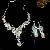 Medieval Vintage Diamond-encrusted Drop Earrings Necklace Light Luxury Niche Clavicle - 40# necklace earrings-diamond fan-shaped water drops (set of two)