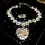 Medieval Vintage Diamond-encrusted Drop Earrings Necklace Light Luxury Niche Clavicle - 42# Necklace and Earrings-Exaggerated Love Set with Diamonds (Set of Two)