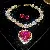 Medieval Vintage Diamond-encrusted Drop Earrings Necklace Light Luxury Niche Clavicle - 43# Necklace and Earrings-Exaggerated Love Set with Diamonds (Set of Two)