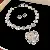 Medieval Vintage Diamond-encrusted Drop Earrings Necklace Light Luxury Niche Clavicle - 44# Necklace and Earrings-Exaggerated Love Set with Diamonds (Set of Two)