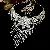 Medieval Vintage Diamond-encrusted Drop Earrings Necklace Light Luxury Niche Clavicle - 45# necklace earrings-flower diamond tassels (set of two)