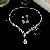 Medieval Vintage Diamond-encrusted Drop Earrings Necklace Light Luxury Niche Clavicle - 50# necklace earrings-copper zircon water drop pendant (set of two)