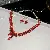 Medieval Vintage Diamond-encrusted Drop Earrings Necklace Light Luxury Niche Clavicle - 57# necklace earrings-zircon wheat ear tassel-gold-red (set of two)