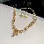 Medieval Vintage Diamond-encrusted Drop Earrings Necklace Light Luxury Niche Clavicle - 58# necklace earrings-zircon wheat ear tassel-gold-champagne color (set of two)