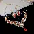 Medieval Vintage Diamond-encrusted Drop Earrings Necklace Light Luxury Niche Clavicle - 61# Necklace Studs-Diamond Drops-Gold-Red (Set of Two)