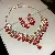 Medieval Vintage Diamond-encrusted Drop Earrings Necklace Light Luxury Niche Clavicle - 62# necklace earrings-diamond round-gold-red (set of two)