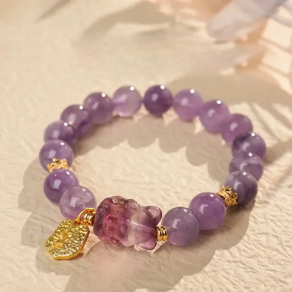 2# Amethyst portrait fox bracelet 10mm (exquisite gift box),tkmbeautysupply.com