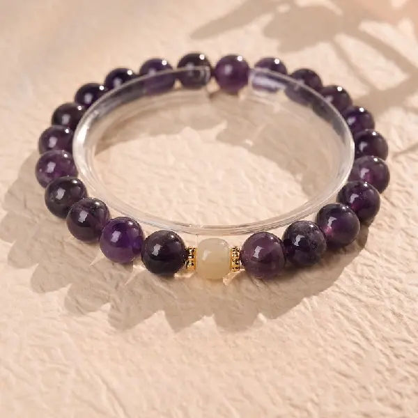 9# Amethyst Hetian Jade Bracelet (Exquisite Gift Box),tkmbeautysupply.com