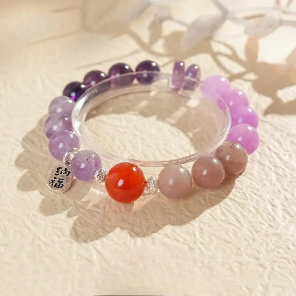 13# natural stone amethyst lucky bracelet (exquisite gift box),tkmbeautysupply.com