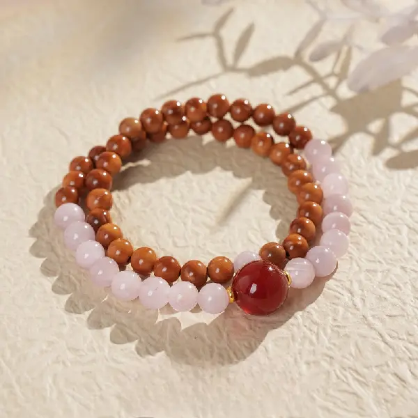 18#\tNatural Purple Lithium Gray Cook Double Circle Bracelet (Exquisite Gift Box),tkmbeautysupply.com