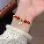 Artificial Crystal Tiger Eye Garnet Bracelet, Chinese, Versatile Light Luxury, - 9# bracelet-gold-red