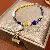 Artificial Crystal Tiger Eye Garnet Bracelet, Chinese, Versatile Light Luxury, - 16# bracelet-gold-blue